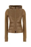 Moncler Grenoble Camel Stretch Polyester Jacket In Brown