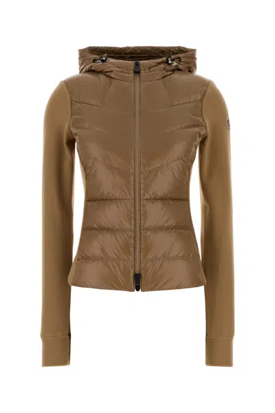 Moncler Grenoble Camel Stretch Polyester Jacket In Brown