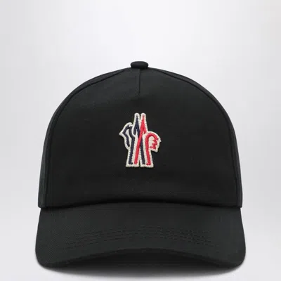 Moncler Grenoble Cap With Visor And Logo Patch In Black