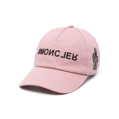 Moncler Logo Printed Cap In Pink