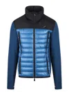 Moncler Padded Polartec® Zip-up Jacket In Blue