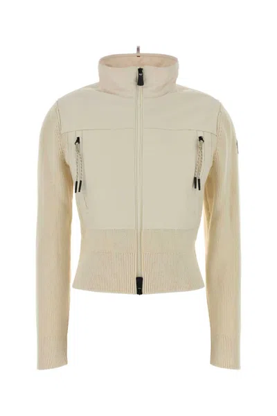 Moncler Padded Zip-up Cardigan In White