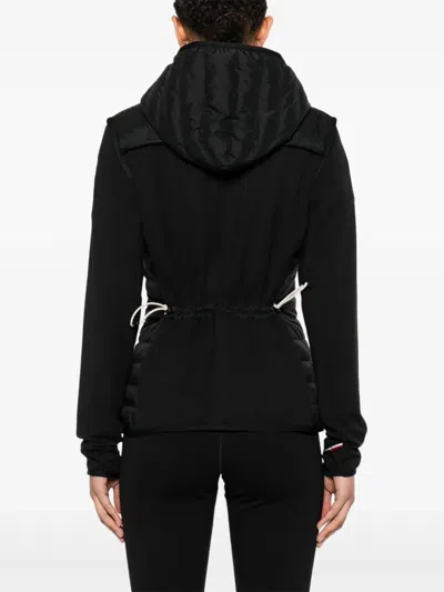 Moncler Grenoble Cardigan With Padded Front Panel In Black