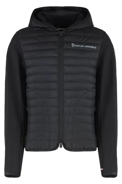Moncler Grenoble Cardigan With Padded Front Panel In Green