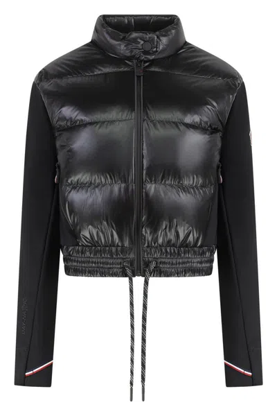 Moncler Grenoble Cardigan With Padded Front Panel In Black