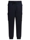 Moncler Utility Trousers With Elastic Features And Pockets In Blue