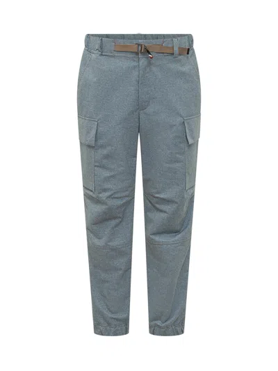 Moncler Grenoble Cargo Trousers With Belt And Applied Pockets In Neutral
