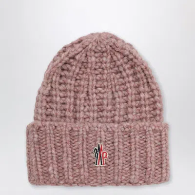 Moncler Grenoble Cherry Pink Ribbed Beanie In Alpaca Blend