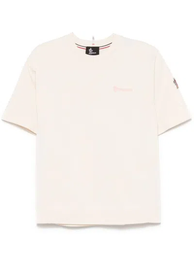 Moncler Grenoble Classic White Cotton T-shirt In Neutral