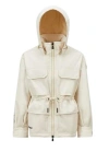 Moncler Nimba Hooded Field Down Jacket, Women, White, Size: 2