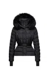 Moncler Beverley Hooded Shearling-trimmed Ski Down Jacket In Black