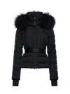 Moncler Beverley Hooded Shearling-trimmed Ski Down Jacket In Black