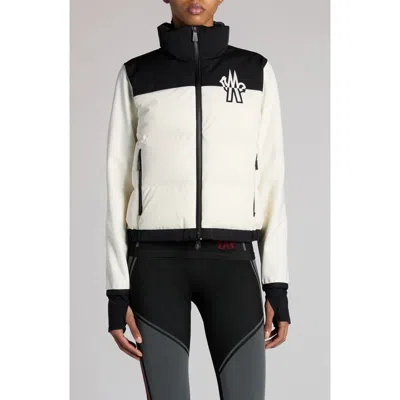 MONCLER MONCLER GRENOBLE COLORBLOCK QUILTED DOWN & FLEECE CARDIGAN
