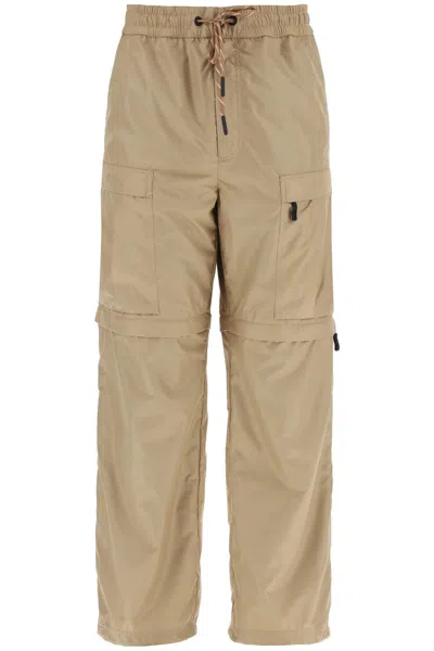 Moncler Grenoble Convertible Ripstop Pants In Italian In Beige