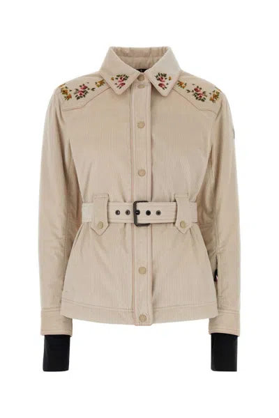 Moncler Grenoble Corduroy Mini Down Jacket In Neutral