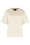 Moncler Grenoble White T-shirt With Logo Printed On The Front And Logo Patch On The Sleeve In Cotton In Neutral