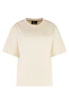 Moncler Grenoble White T-shirt With Logo Printed On The Front And Logo Patch On The Sleeve In Cotton In Neutral