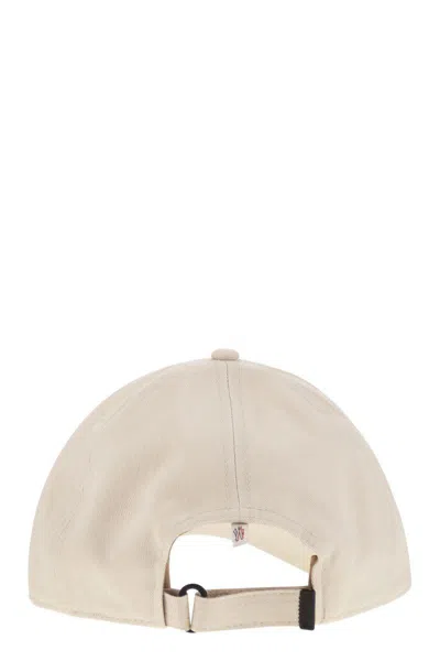 Moncler Grenoble Cotton Gabardine Baseball Cap In Beige