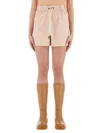 Moncler Grenoble Cotton Gabardine Shorts In Pink
