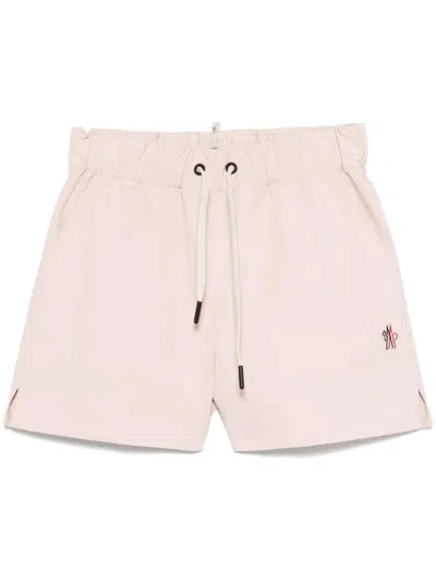 Moncler Water-repellent Windproof Drawstring Waistband Shorts In Pink