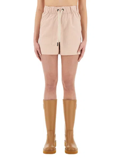 Moncler Grenoble Cotton Gabardine Shorts In Pink