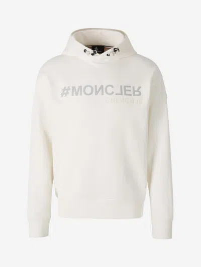 Moncler Grenoble Cotton Sweatshirt Logo In White