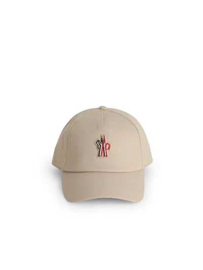 Moncler Grenoble Cream Cotton Cap In Beige