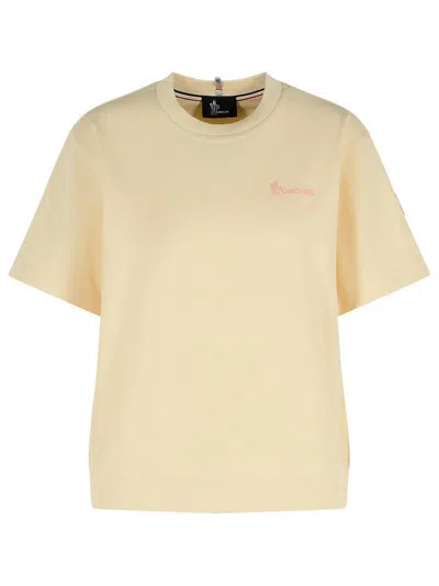 MONCLER MONCLER GRENOBLE CREAM COTTON T-SHIRT