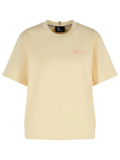 MONCLER MONCLER GRENOBLE CREAM COTTON T-SHIRT