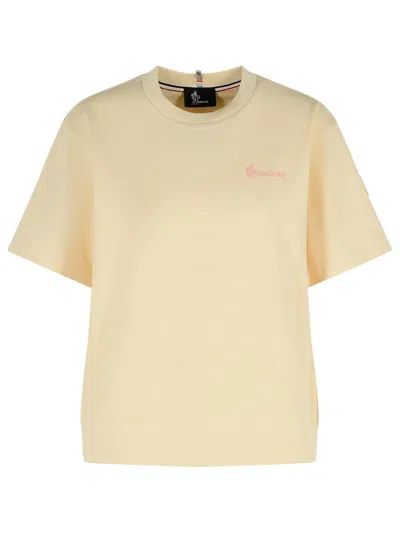MONCLER MONCLER GRENOBLE CREAM COTTON T-SHIRT WOMEN