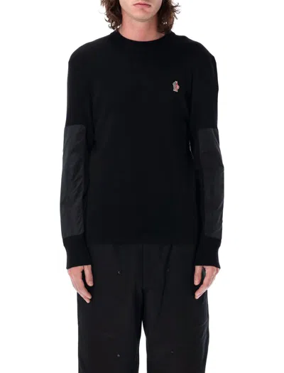 Moncler Wool Blend Turtleneck Sweatshirt In Black