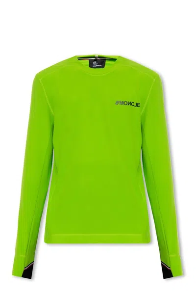 Moncler Logo Fleece Sweatshirt In Green