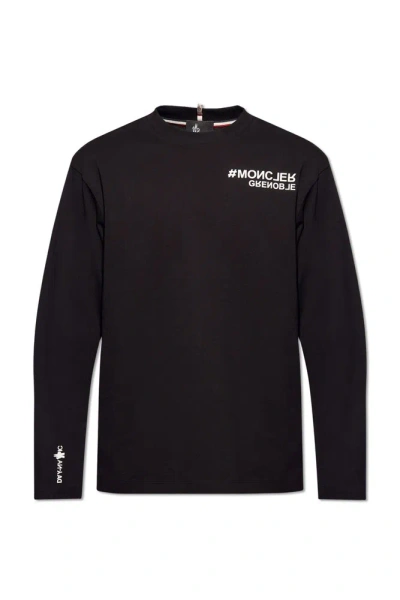 Moncler Grenoble Crewneck Straight Hem Sweatshirt In Black