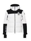 Moncler Colour-block Hooded Puffer Jacker In Multicolor