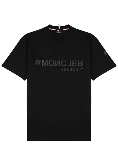 Moncler Grenoble Day-namic Logo Cotton T-shirt In Gray