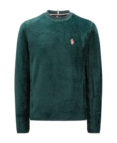 Moncler Grenoble Day-namic Logo-patch Sweatshirt In Green
