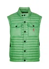 Moncler Recycle Patch Padded Vest In Green