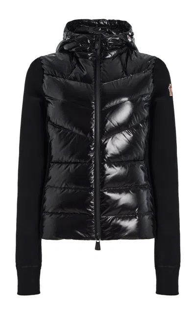 Moncler Grenoble Down Fleece Ski Hoodie In Black