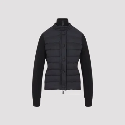 Moncler Grenoble Down-insulated Puffer Cardigan Sweater In Black
