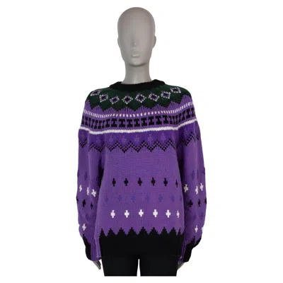 Pre-owned Moncler Grenoble Electric Purple Wool & Alpaca Fair Isle Sweater M
