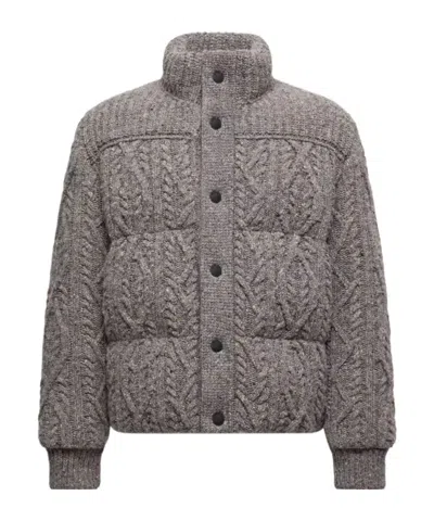 Moncler Grenoble Ellesmere Padded Cardigan In Gray