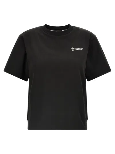 Moncler Grenoble Embossed Logo Cotton Jersey T-shirt In Black