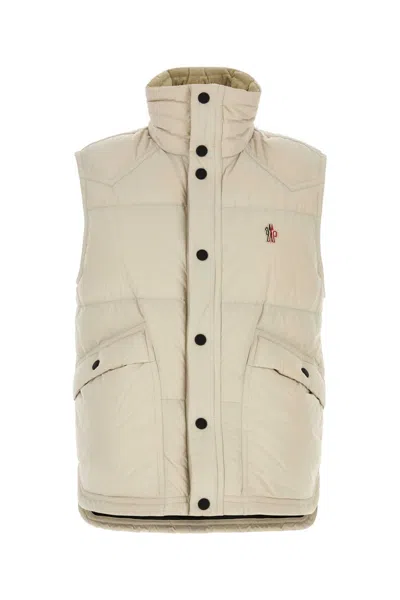 Moncler Grenoble Evans Down Puffer Vest In Sand-effect Polyester In Neutral