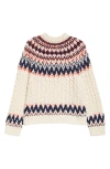 Moncler Grenoble Fair Isle Crewneck Sweater In White