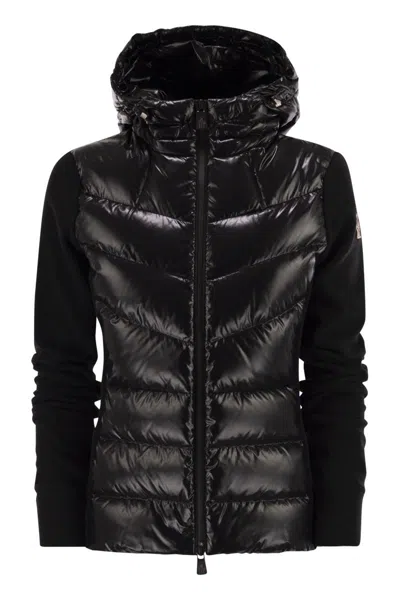 MONCLER MONCLER GRENOBLE FELPA IMBOTTITA IN PILE CON ZIP E CAPPUCCIO