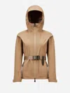 Moncler Fex Hooded Shell Jacket Beige