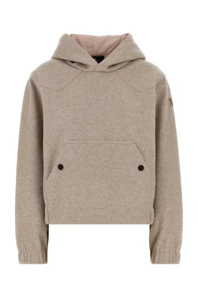 Moncler Grenoble Flannel-effect Sand Sweatshirt In Neutral