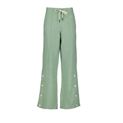 Moncler Logo-patch Fleece Trousers In Green