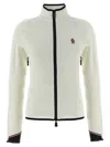 Moncler Fleece Sweatshirt With Zip And Pockets In White