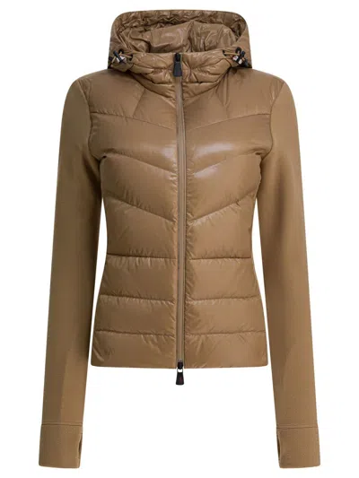 Moncler Grenoble Fleece Sweatshirt With Zipper In Brown